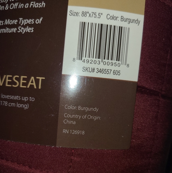 Furniture Protector for Love Seat - Burgundy - Picture 5 of 9